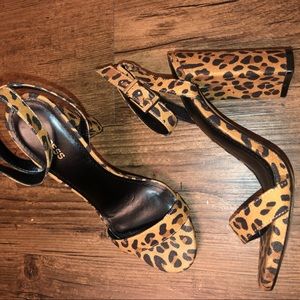 Express Shoes - Express Leopard Block Heels Express Shoes - Express Leopard Block Heels